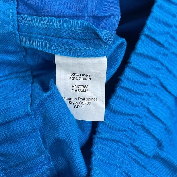 J. Crew Blue Linen Cotton Shorts Pull On Pockets Size 0 - Picture 5 of 7
